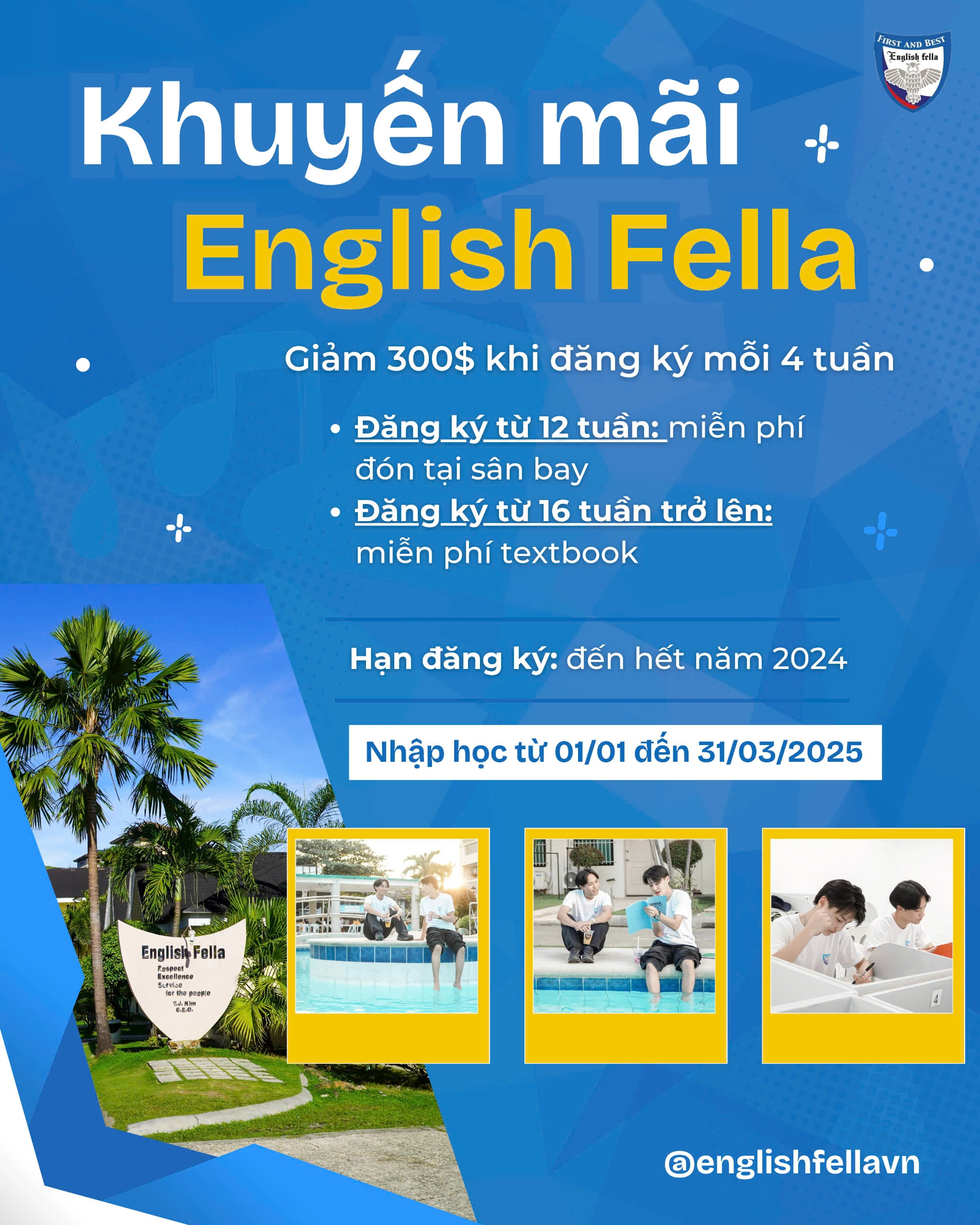 Ưu đãi hấp dẫn khi đăng ký khóa học tại English Fella – Trải nghiệm trại hè HOT NHẤT NĂM tại Cebu, Philippines!